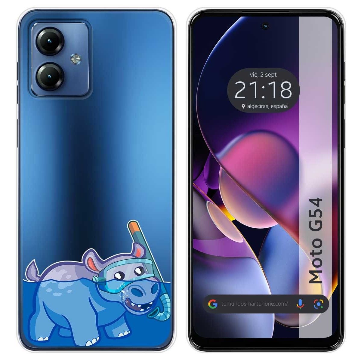 Funda Silicona Transparente para Motorola Moto G54 5G diseño Hipo Dibujos