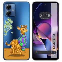 Funda Silicona Transparente para Motorola Moto G54 5G diseño Jirafa Dibujos