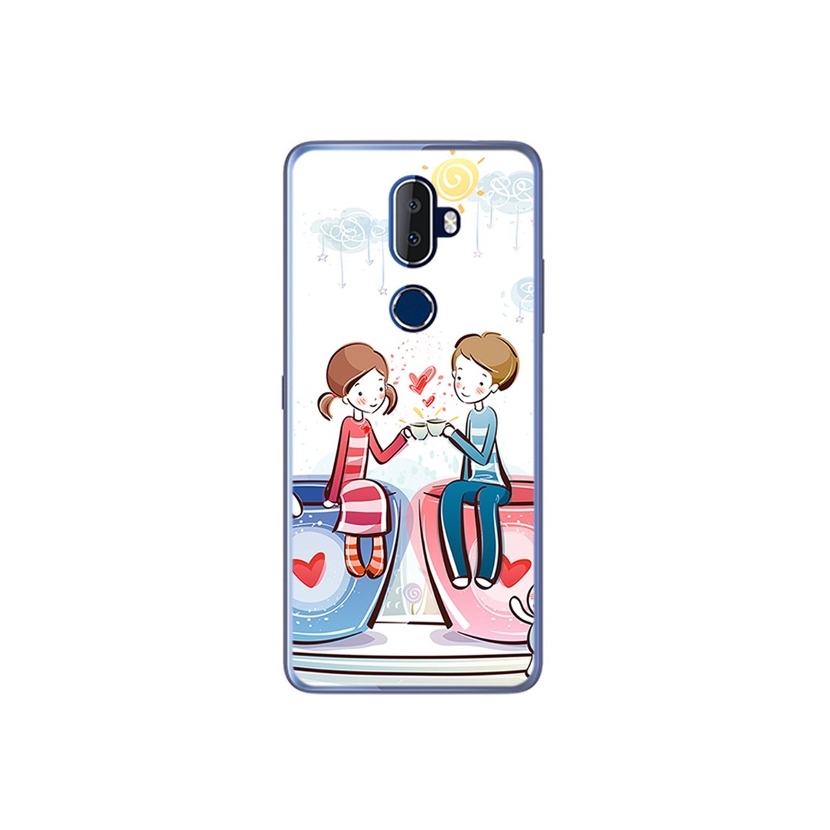 Funda Gel Tpu para Alcatel 3V Diseño Cafe Dibujos