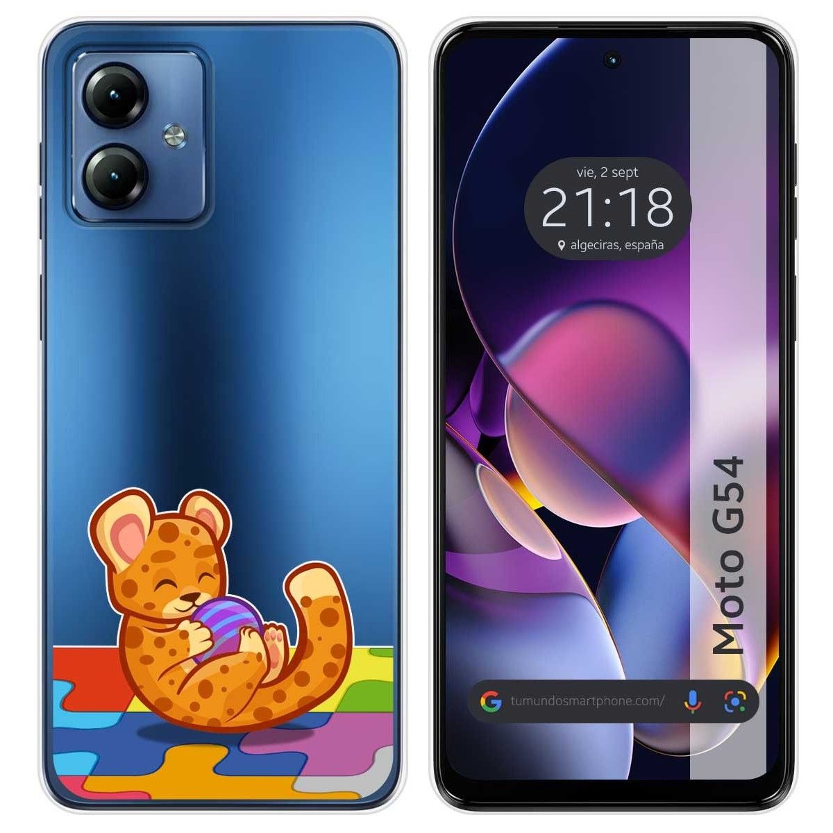 Funda Silicona Transparente para Motorola Moto G54 5G diseño Leopardo Dibujos