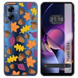Funda Silicona Transparente para Motorola Moto G54 5G diseño Otoño Dibujos