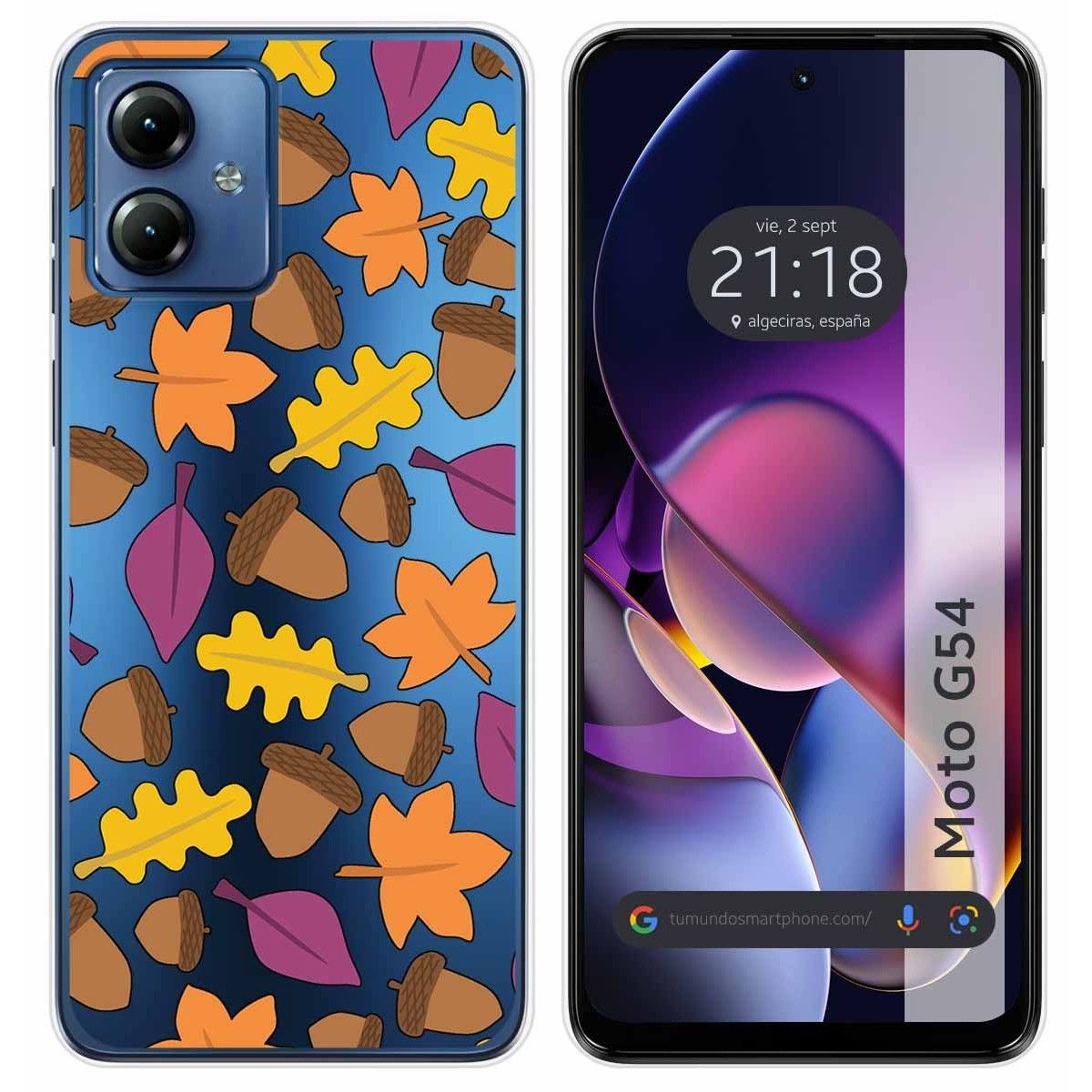 Funda Silicona Transparente para Motorola Moto G54 5G diseño Otoño Dibujos