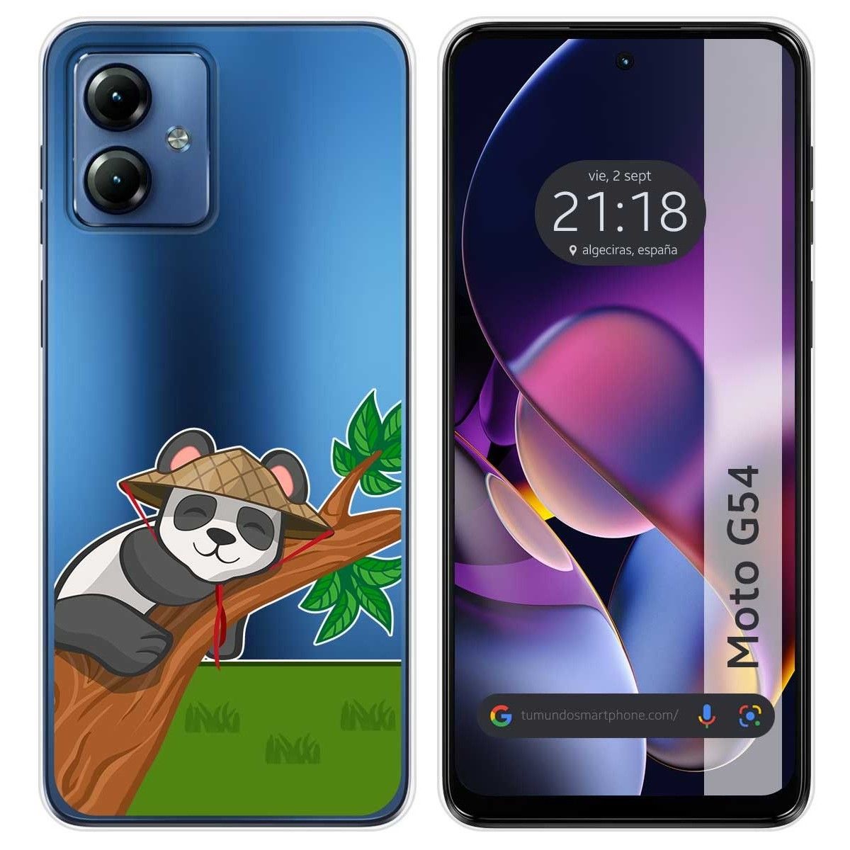 Funda Silicona Transparente para Motorola Moto G54 5G diseño Panda Dibujos
