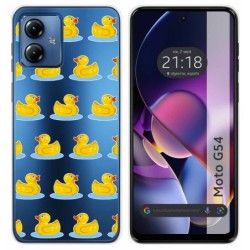 Funda Silicona Transparente para Motorola Moto G54 5G diseño Pato Dibujos