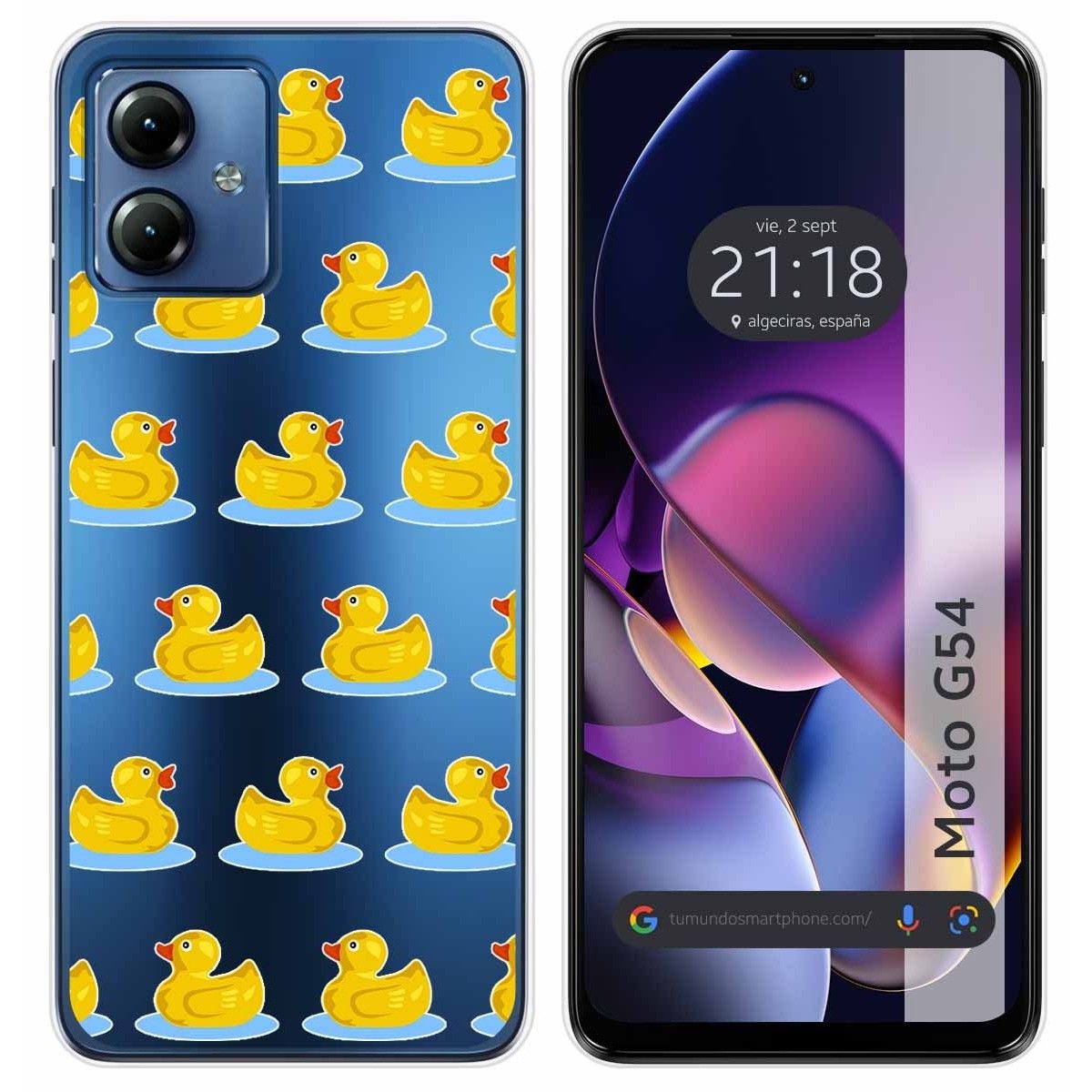 Funda Silicona Transparente para Motorola Moto G54 5G diseño Pato Dibujos