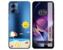 Funda Silicona Transparente para Motorola Moto G54 5G diseño Playa Dibujos