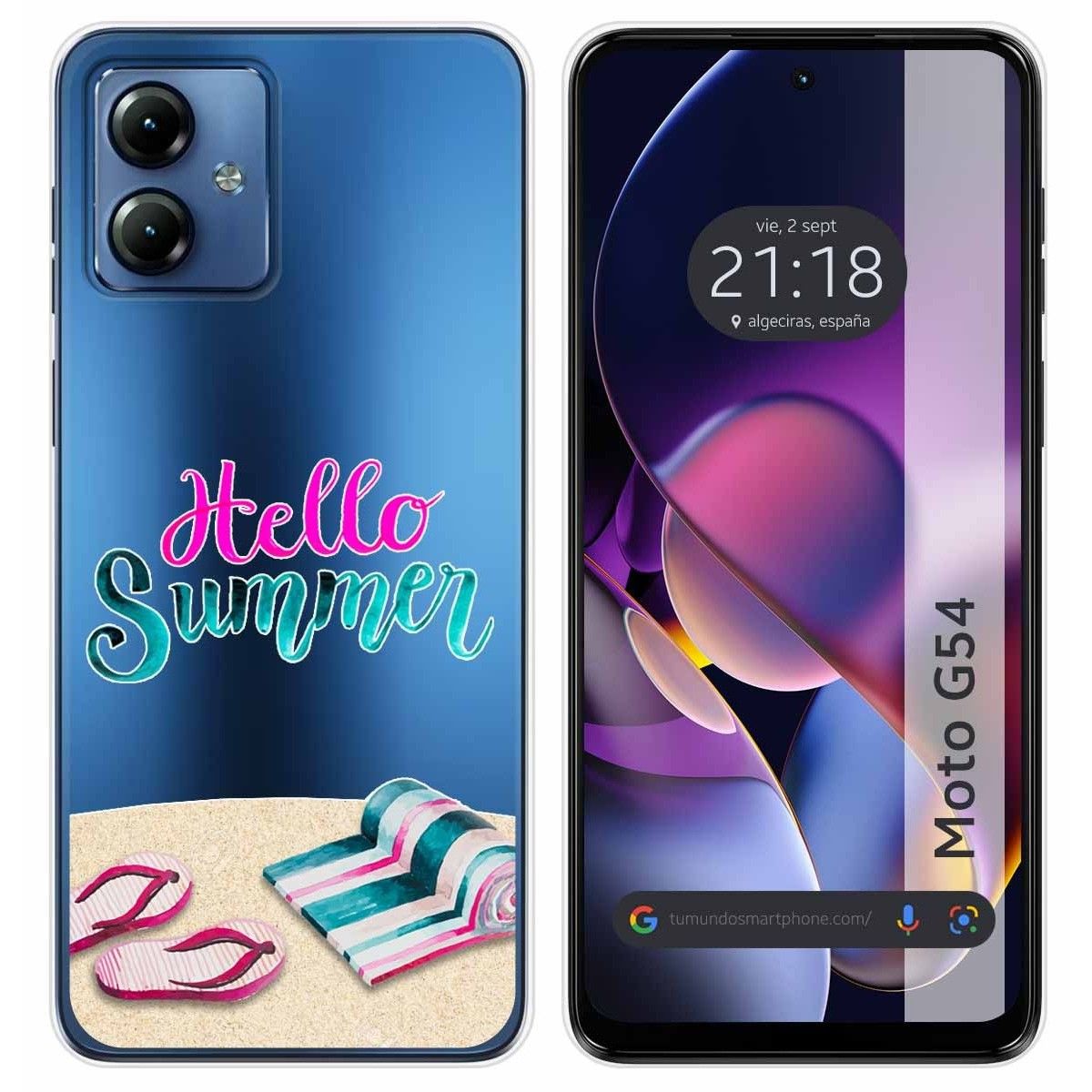 Funda Silicona Transparente para Motorola Moto G54 5G diseño Summer Dibujos