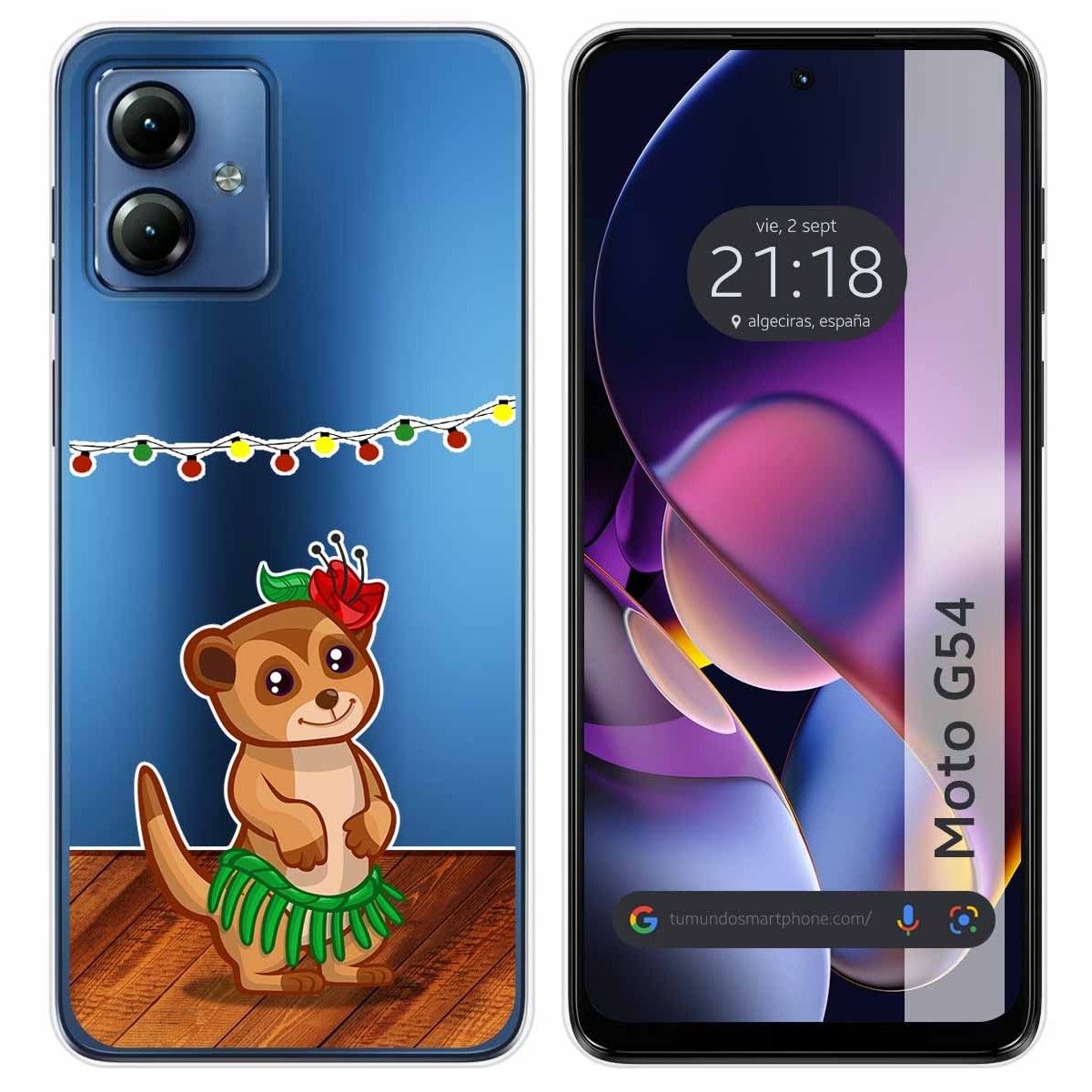 Funda Silicona Transparente para Motorola Moto G54 5G diseño Suricata Dibujos