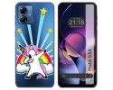 Funda Silicona Transparente para Motorola Moto G54 5G diseño Unicornio Dibujos