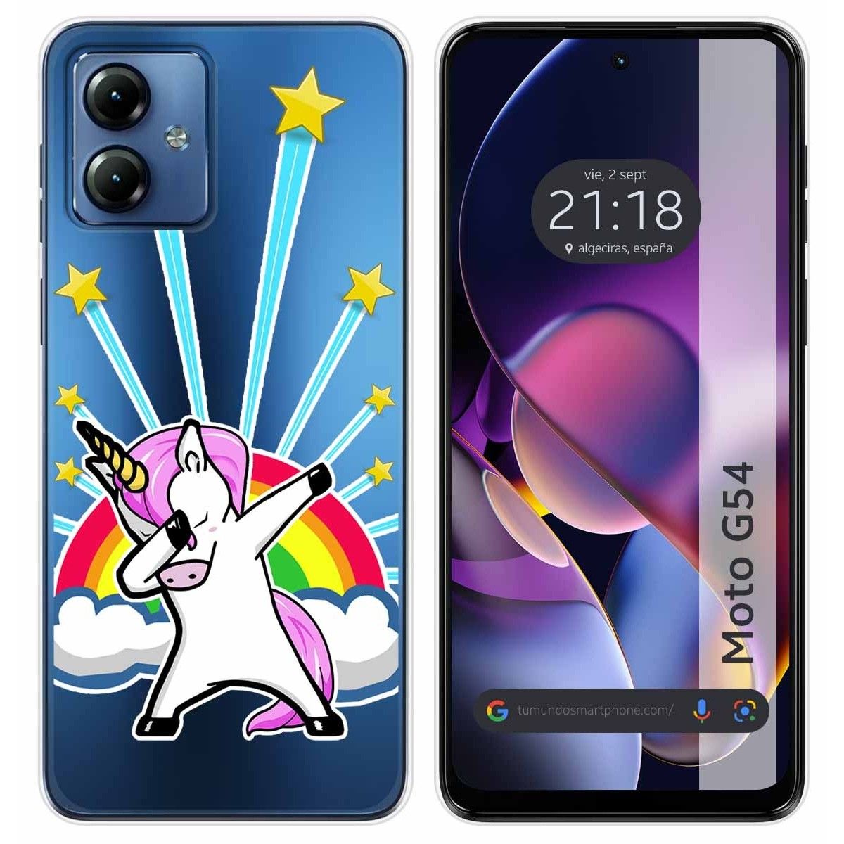 Funda Silicona Transparente para Motorola Moto G54 5G diseño Unicornio Dibujos