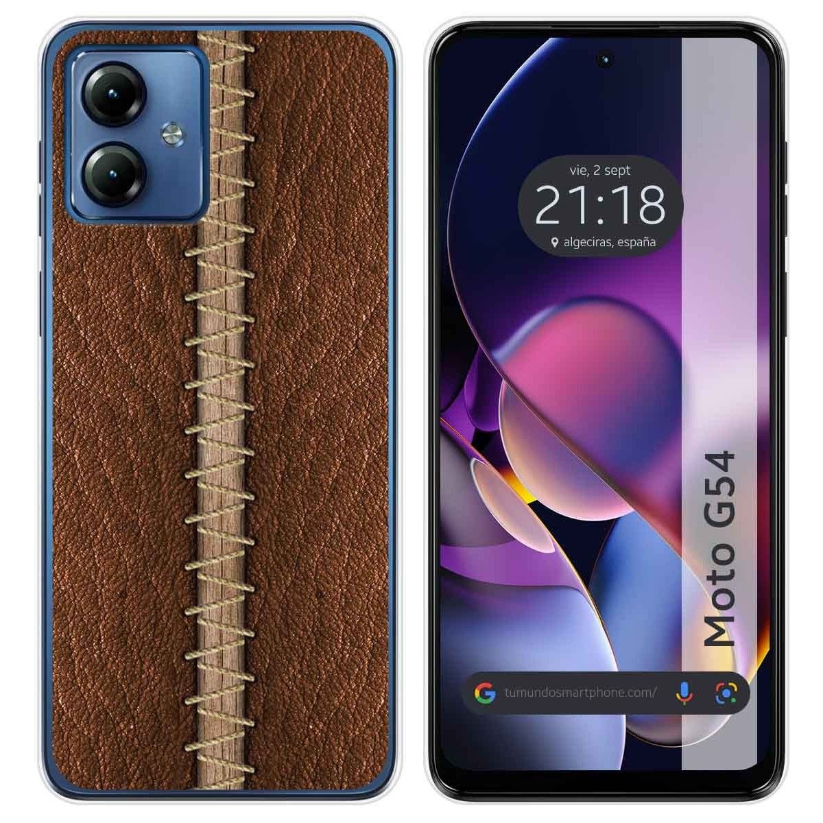 Funda Silicona para Motorola Moto G54 5G diseño Cuero 01 Dibujos