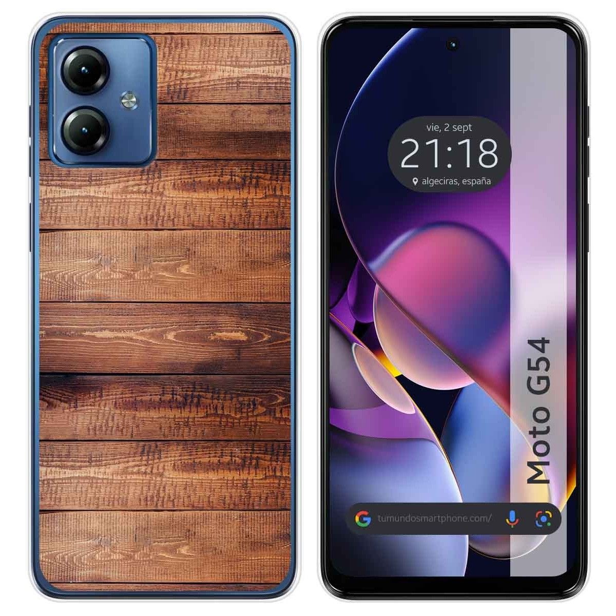 Funda Silicona para Motorola Moto G54 5G diseño Madera 02 Dibujos