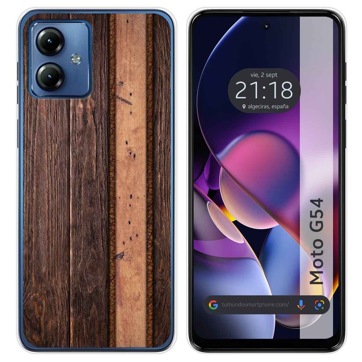 Funda Silicona para Motorola Moto G54 5G diseño Madera 05 Dibujos