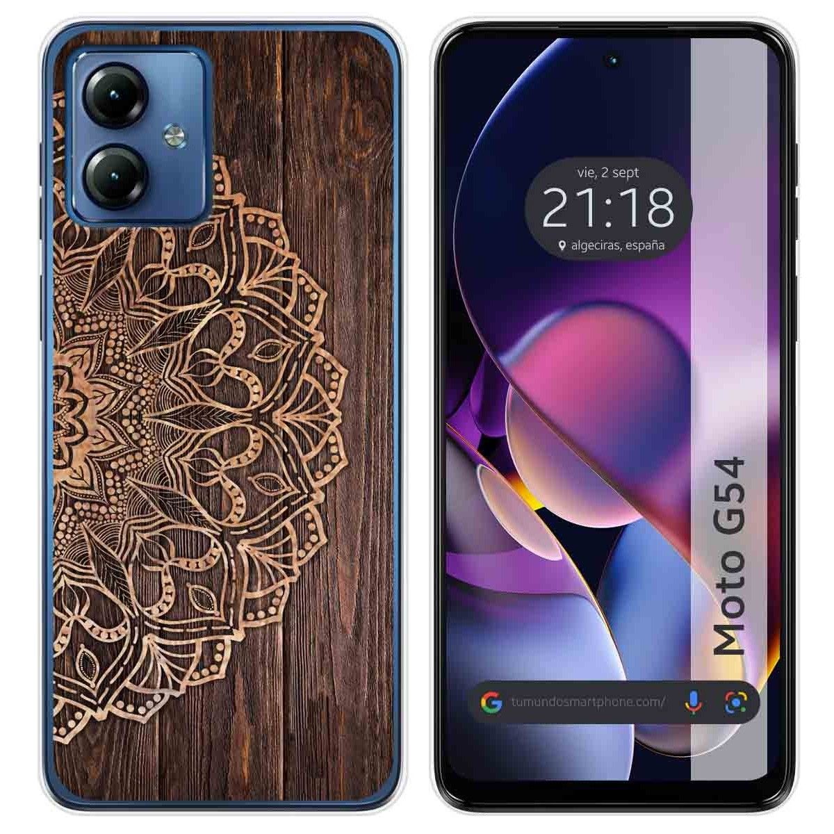 Funda Silicona para Motorola Moto G54 5G diseño Madera 06 Dibujos
