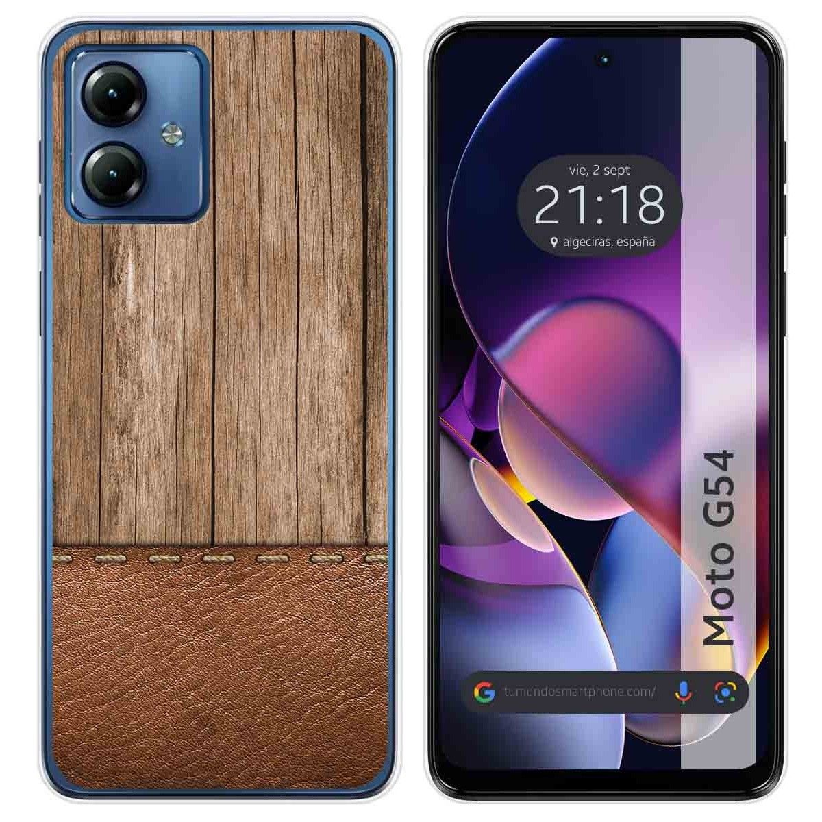 Funda Silicona para Motorola Moto G54 5G diseño Madera 09 Dibujos