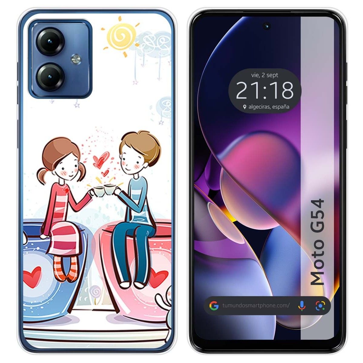 Funda Silicona para Motorola Moto G54 5G diseño Café Dibujos