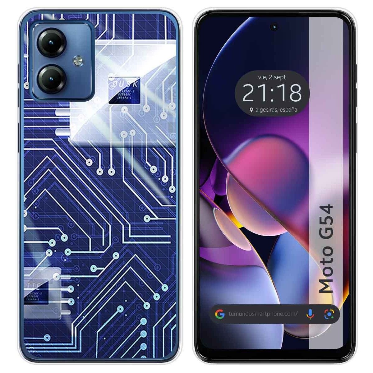 Funda Silicona para Motorola Moto G54 5G diseño Circuito Dibujos