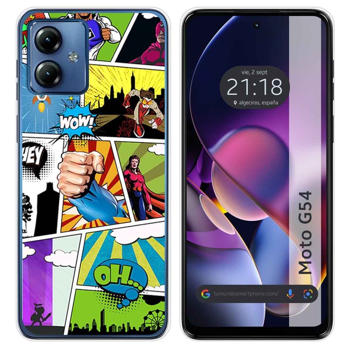 Funda Silicona para Motorola Moto G54 5G diseño Comic Dibujos