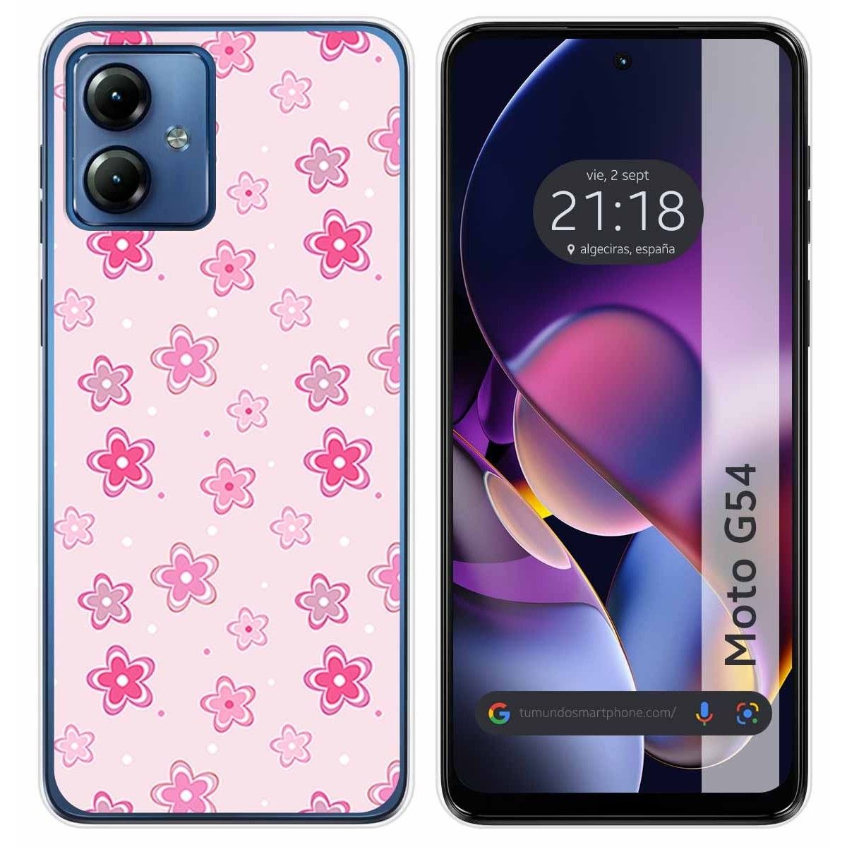 Funda Silicona para Motorola Moto G54 5G diseño Flores Dibujos