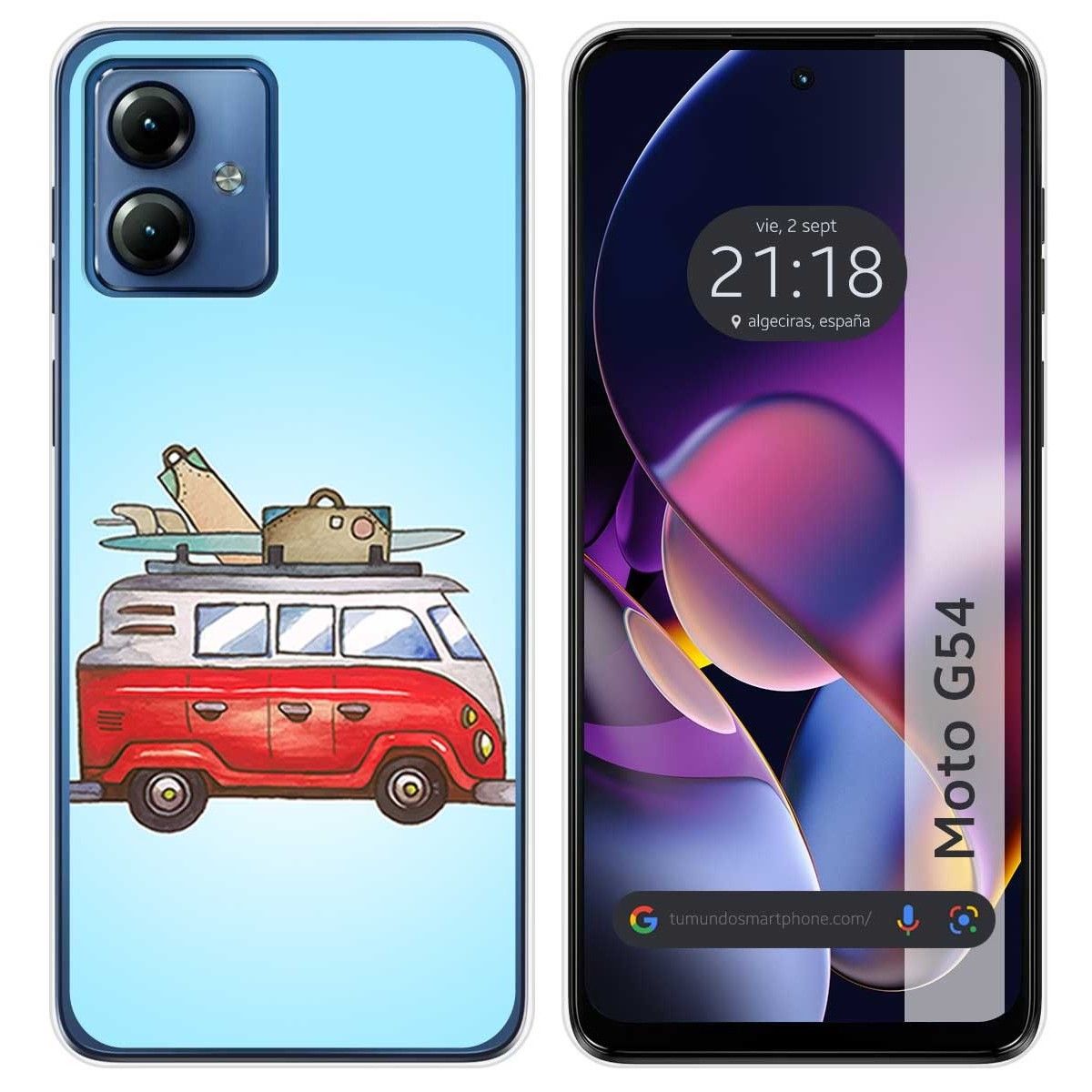Funda Silicona para Motorola Moto G54 5G diseño Furgoneta Dibujos