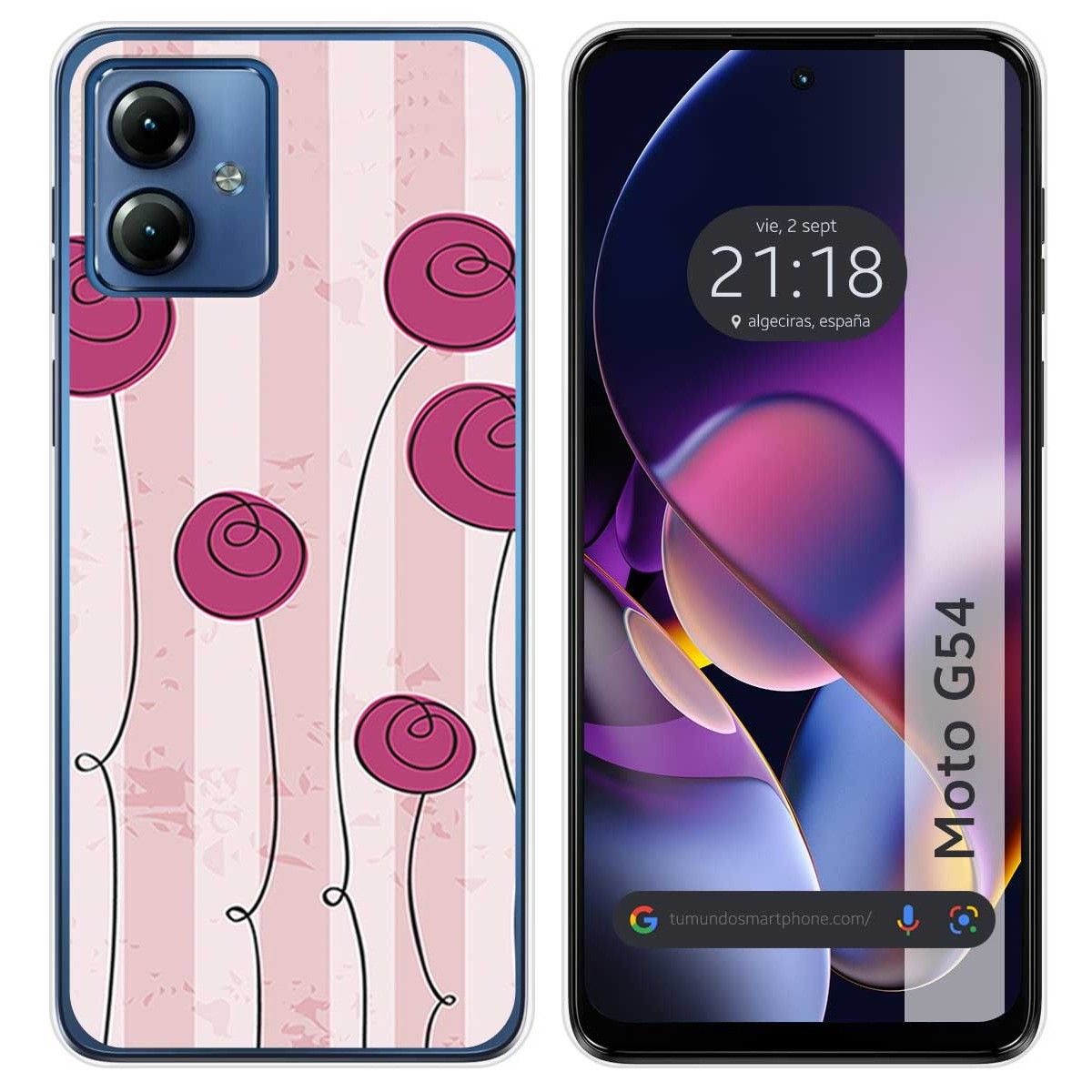 Funda Silicona para Motorola Moto G54 5G diseño Flores Vintage Dibujos