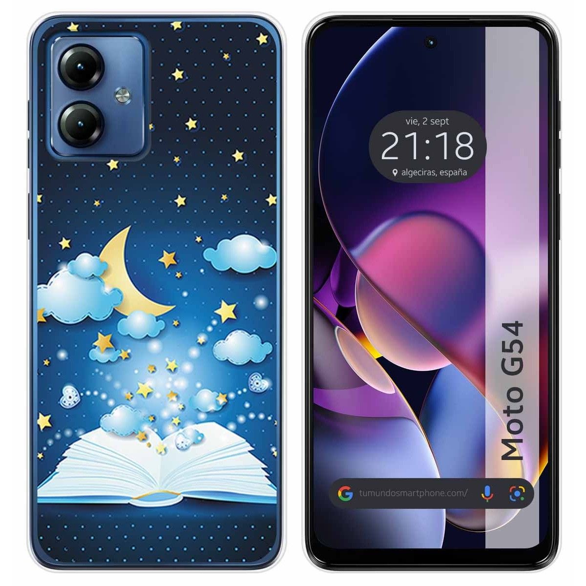 Funda Silicona para Motorola Moto G54 5G diseño Libro Cuentos Dibujos
