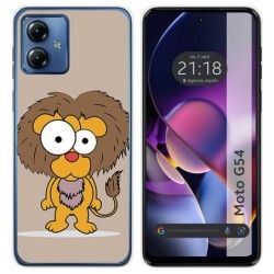Funda Silicona para Motorola Moto G54 5G diseño Leon Dibujos