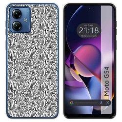 Funda Silicona para Motorola Moto G54 5G diseño Letras Dibujos