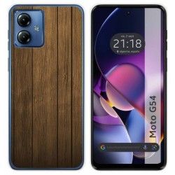 Funda Silicona para Motorola Moto G54 5G diseño Madera Dibujos