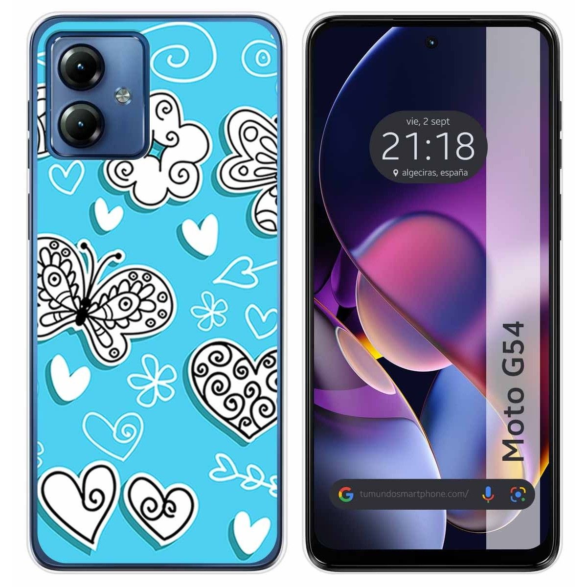 Funda Silicona para Motorola Moto G54 5G diseño Mariposas Dibujos