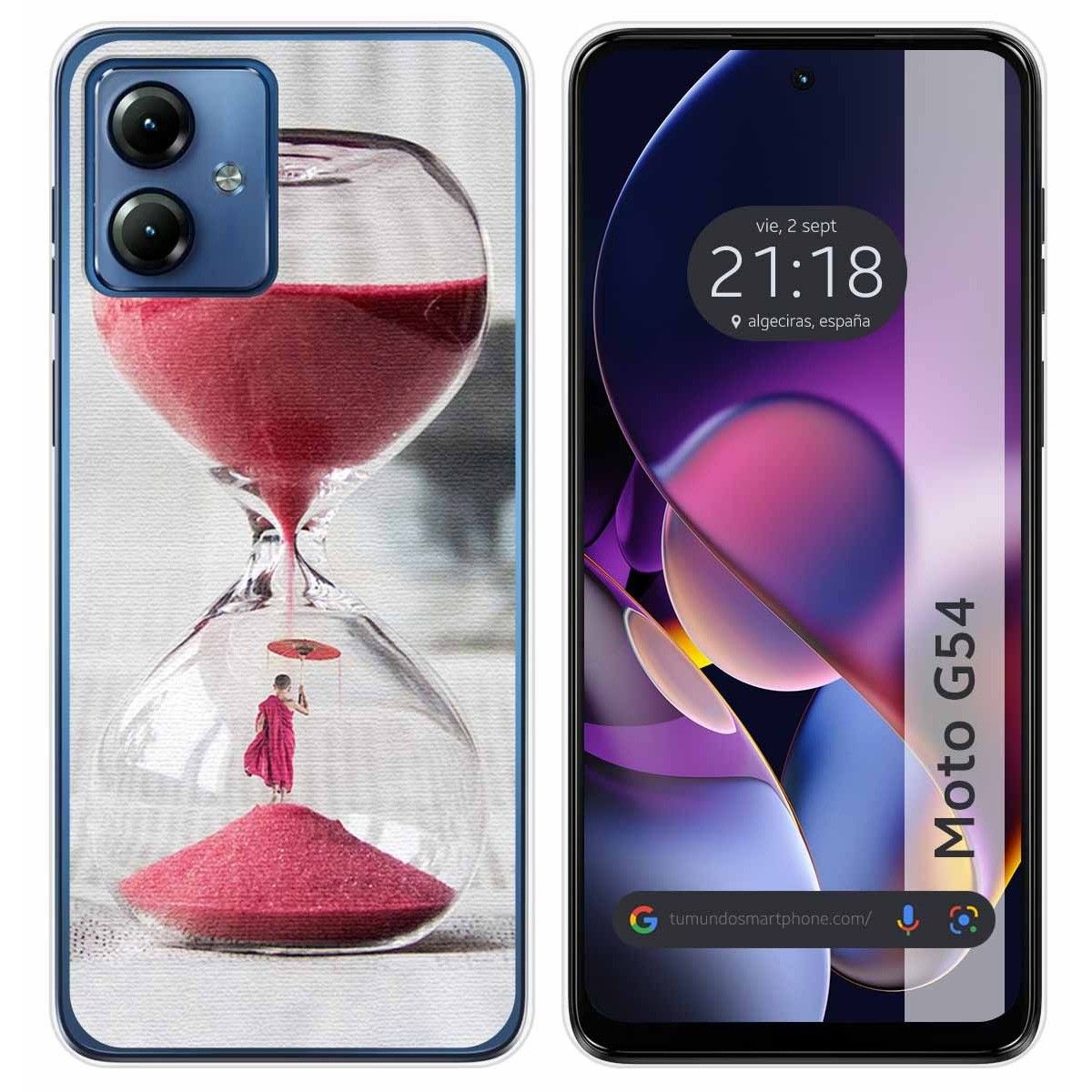 Funda Silicona para Motorola Moto G54 5G diseño Reloj Dibujos