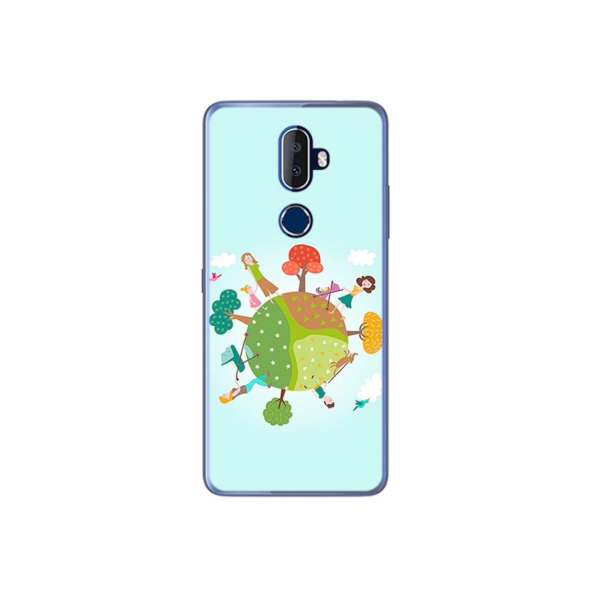 Funda Gel Tpu para Alcatel 3V Diseño Familia Dibujos