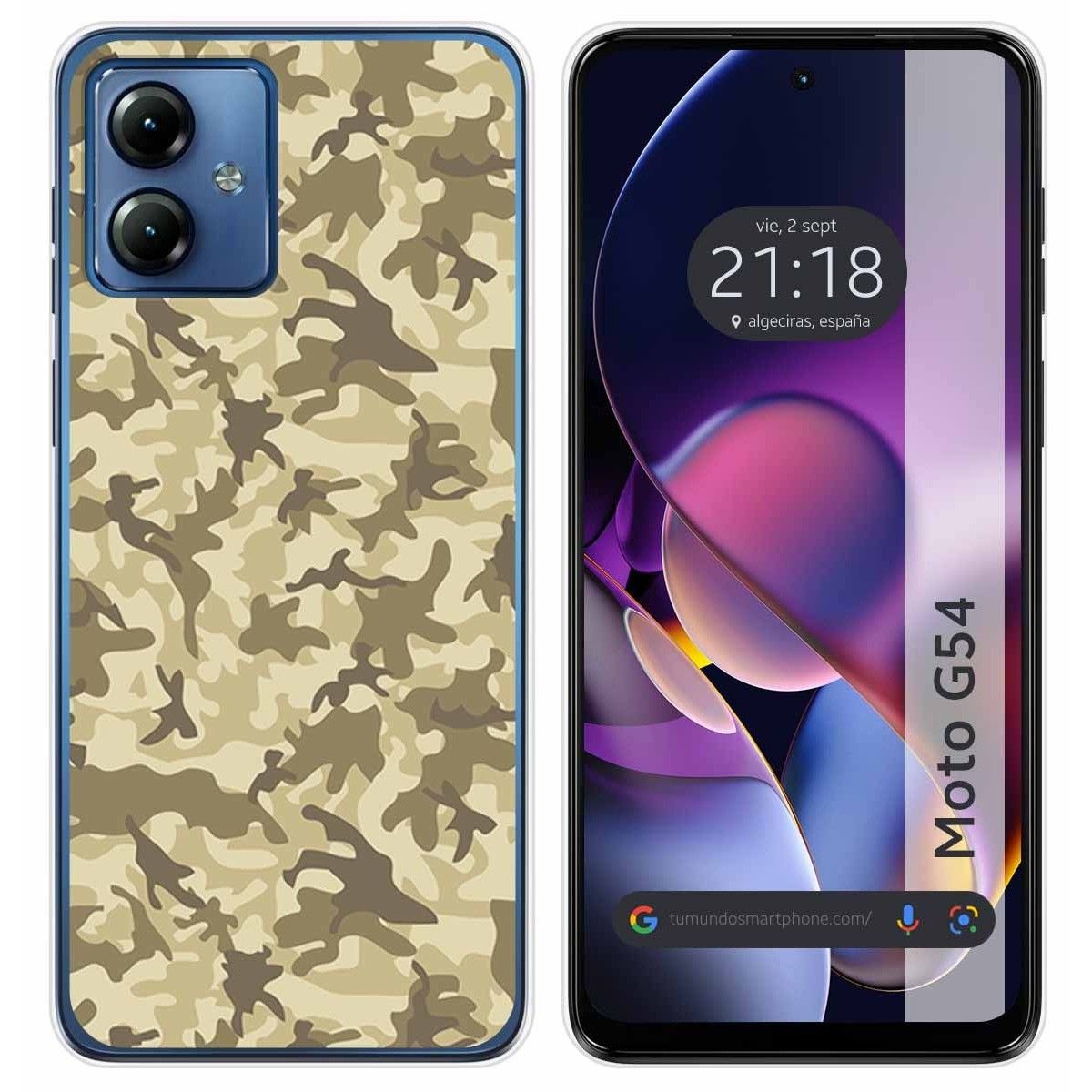 Funda Silicona para Motorola Moto G54 5G diseño Sand Camuflaje Dibujos
