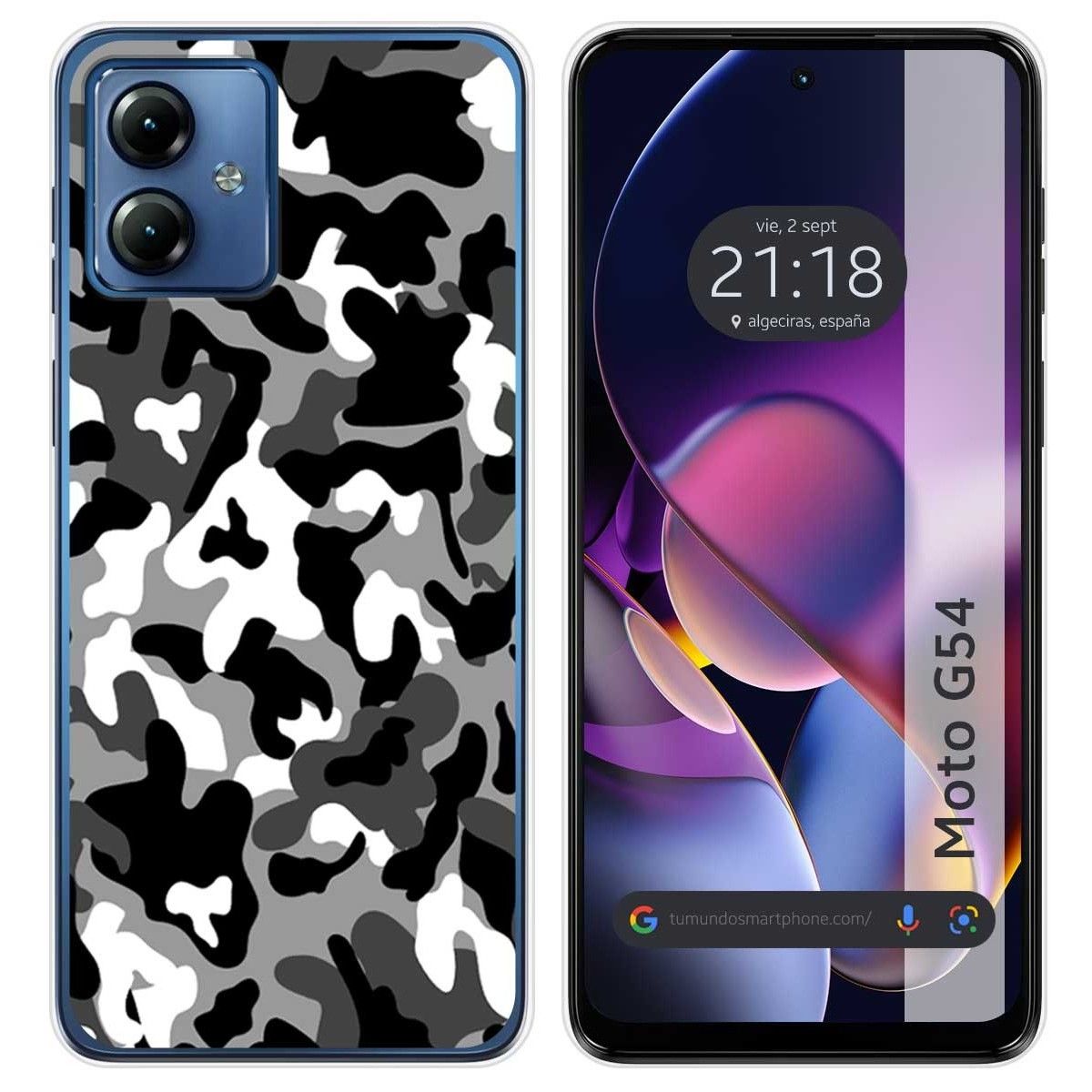 Funda Silicona para Motorola Moto G54 5G diseño Snow Camuflaje Dibujos