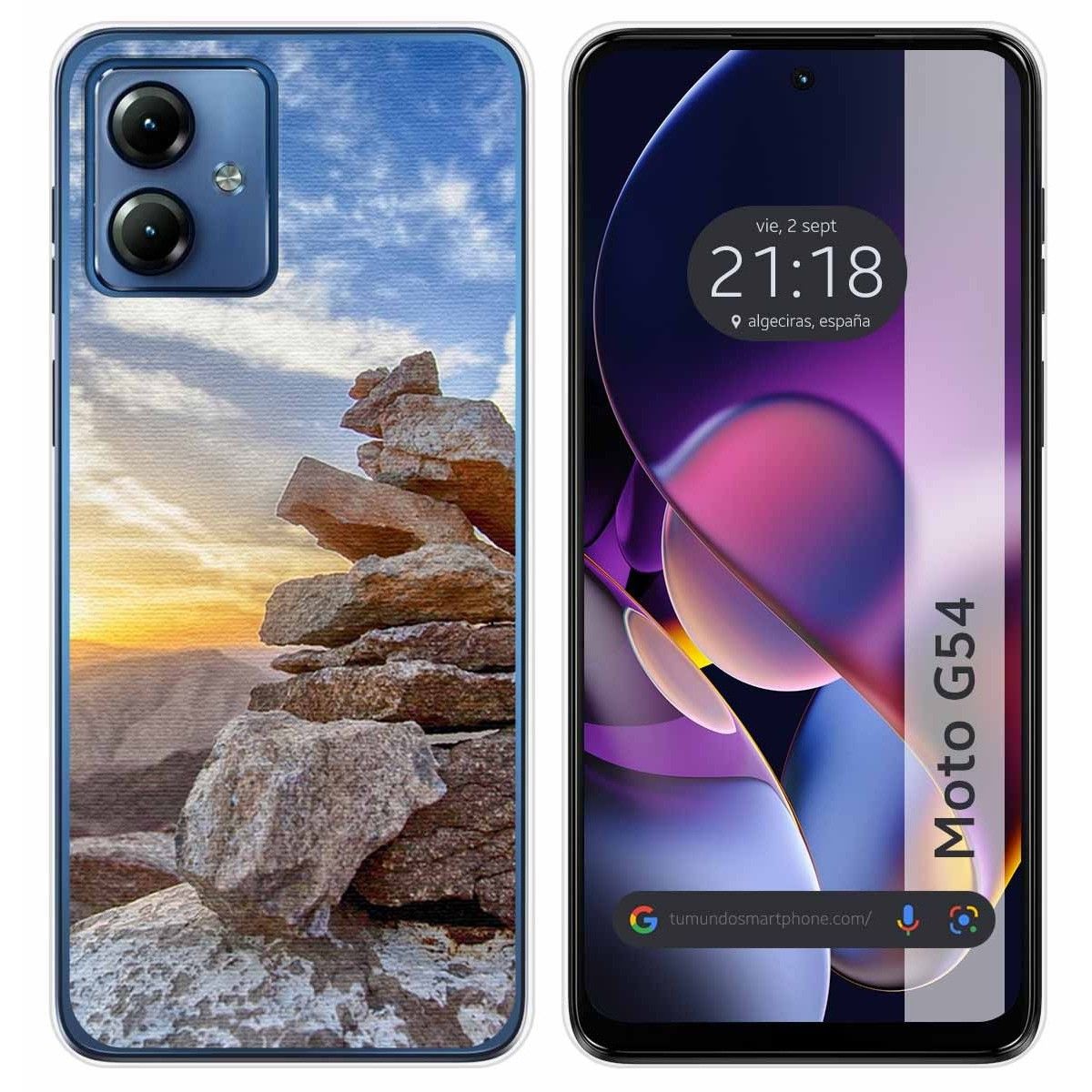 Funda Silicona para Motorola Moto G54 5G diseño Sunset Dibujos