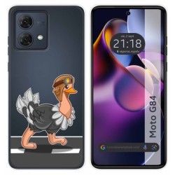 Funda Silicona Transparente para Motorola Moto G84 5G diseño Avestruz Dibujos