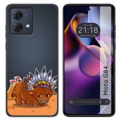 Funda Silicona Transparente para Motorola Moto G84 5G diseño Bufalo Dibujos