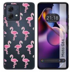Funda Silicona Transparente para Motorola Moto G84 5G diseño Flamenco Dibujos