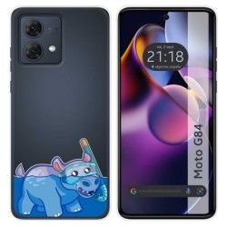 Funda Silicona Transparente para Motorola Moto G84 5G diseño Hipo Dibujos