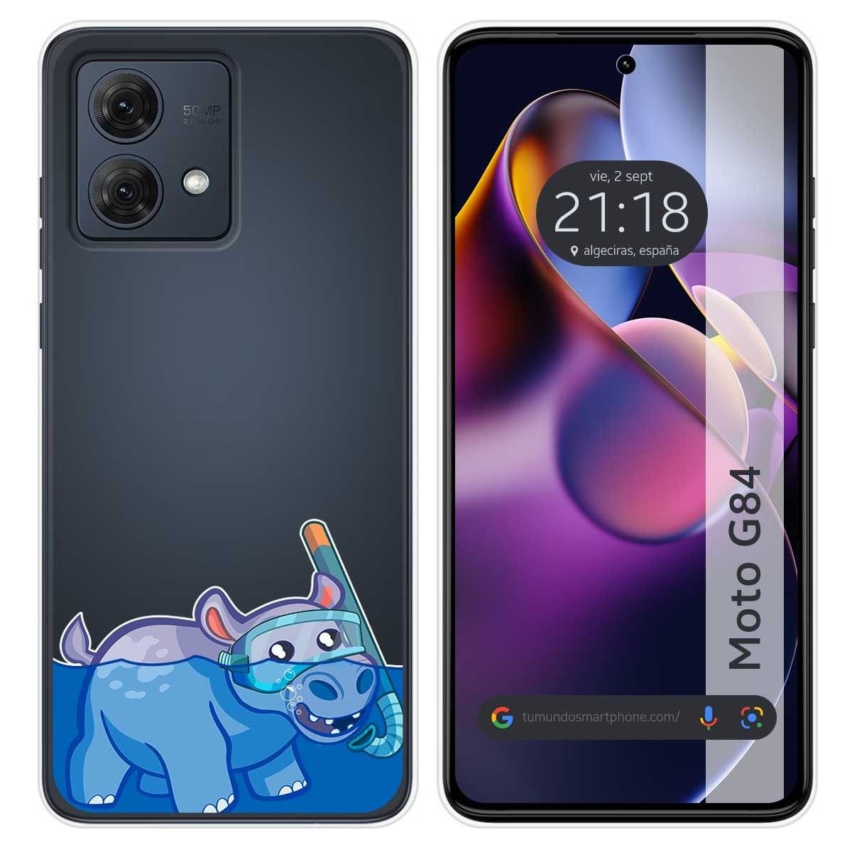 Funda Silicona Transparente para Motorola Moto G84 5G diseño Hipo Dibujos