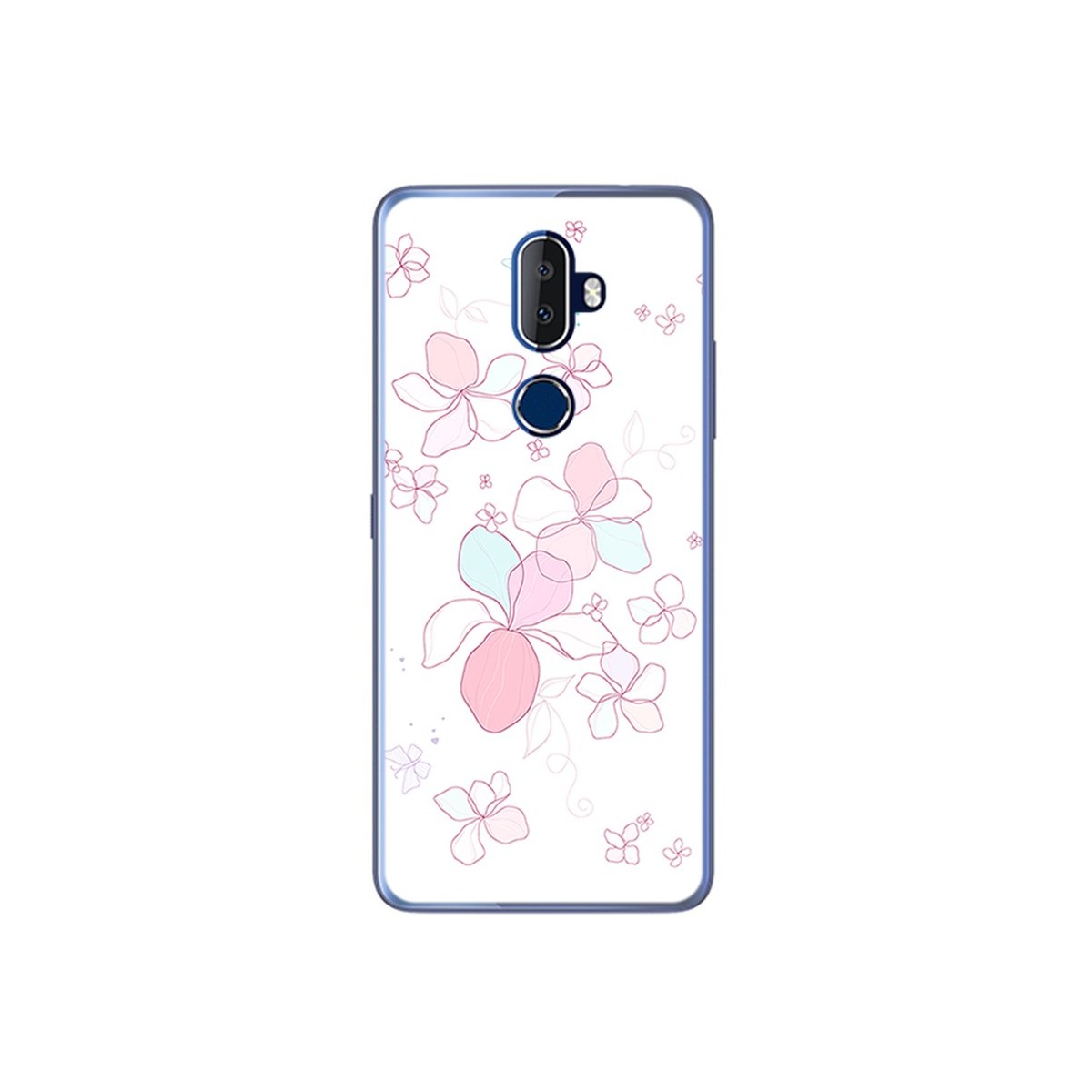 Funda Gel Tpu para Alcatel 3V Diseño Flores Minimal Dibujos