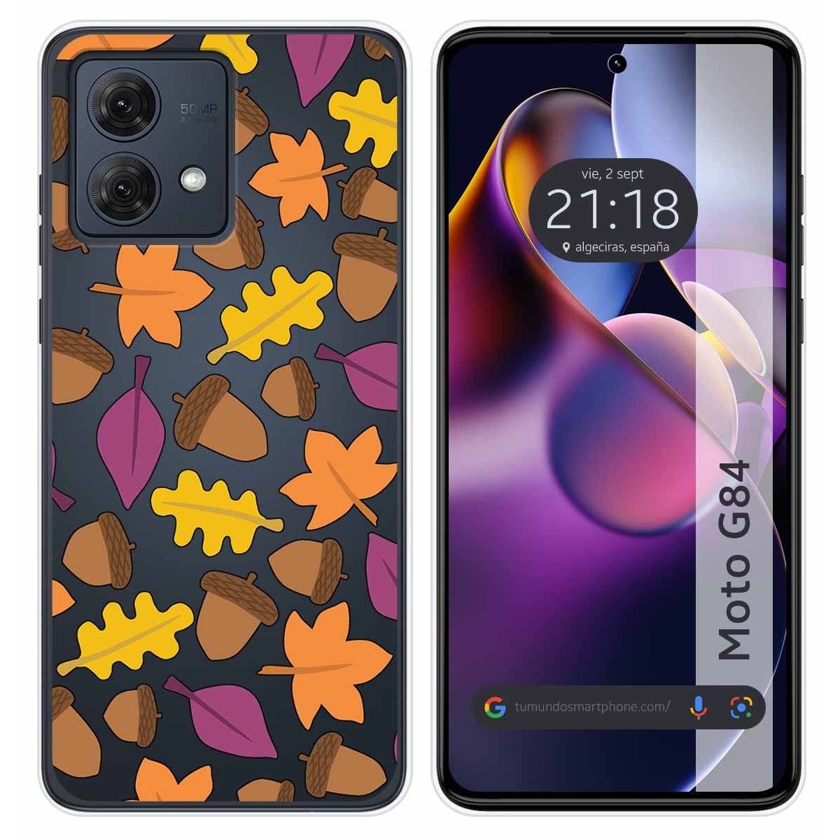 Funda Silicona Transparente para Motorola Moto G84 5G diseño Otoño Dibujos