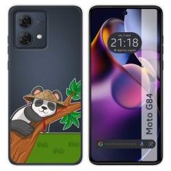 Funda Silicona Transparente para Motorola Moto G84 5G diseño Panda Dibujos