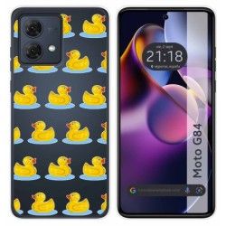 Funda Silicona Transparente para Motorola Moto G84 5G diseño Pato Dibujos