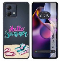 Funda Silicona Transparente para Motorola Moto G84 5G diseño Summer Dibujos