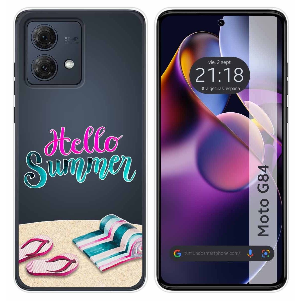 Funda Silicona Transparente para Motorola Moto G84 5G diseño Summer Dibujos