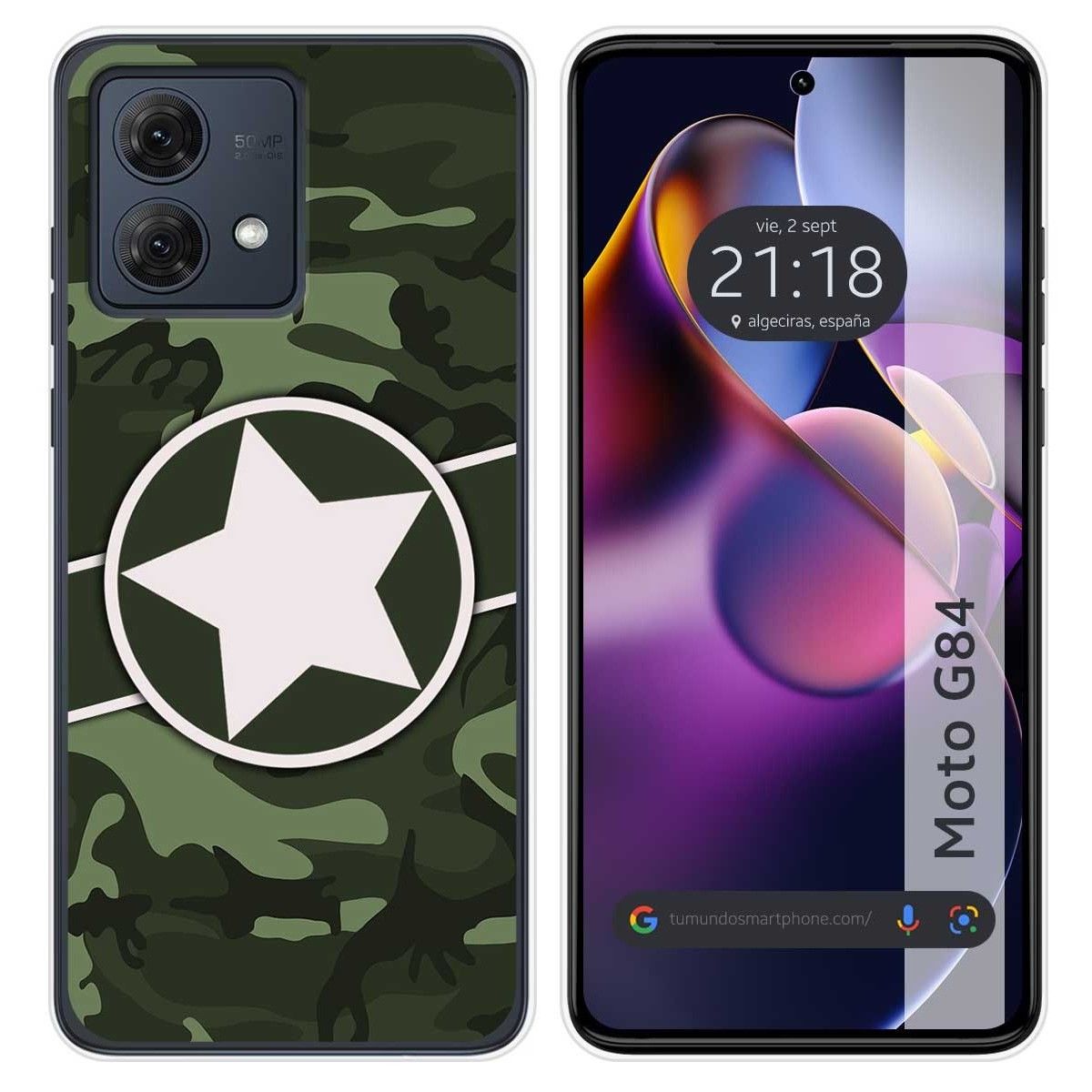 Funda Silicona para Motorola Moto G84 5G diseño Camuflaje 01 Dibujos