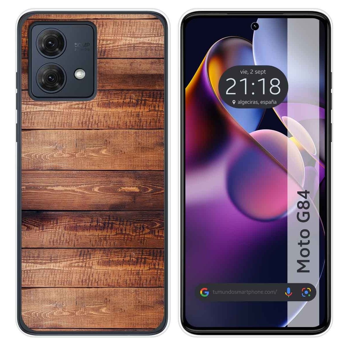 Funda Silicona para Motorola Moto G84 5G diseño Madera 02 Dibujos