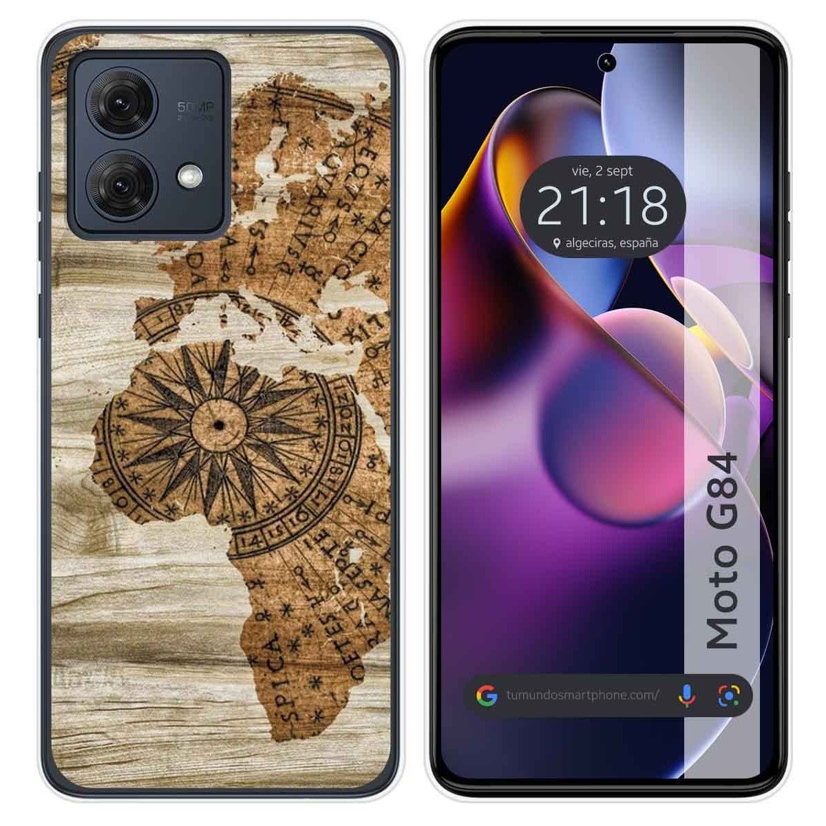 Funda Silicona para Motorola Moto G84 5G diseño Madera 07 Dibujos