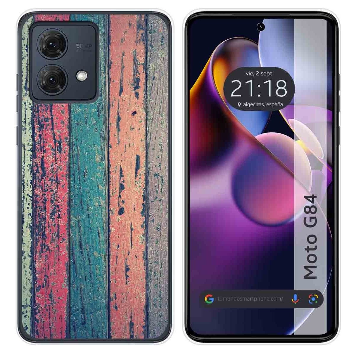 Funda Silicona para Motorola Moto G84 5G diseño Madera 10 Dibujos